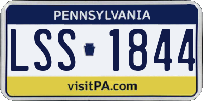 PA license plate LSS1844