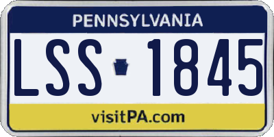 PA license plate LSS1845