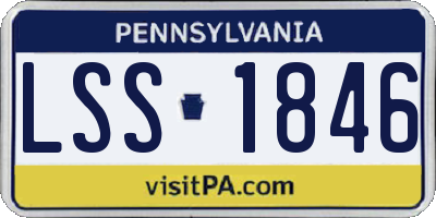 PA license plate LSS1846