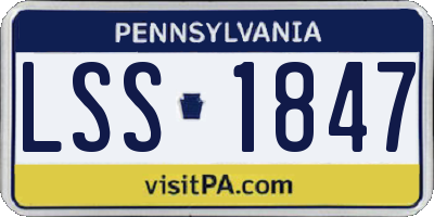 PA license plate LSS1847