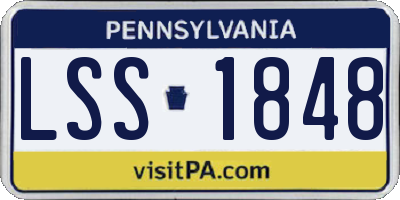PA license plate LSS1848