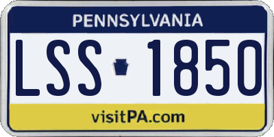 PA license plate LSS1850