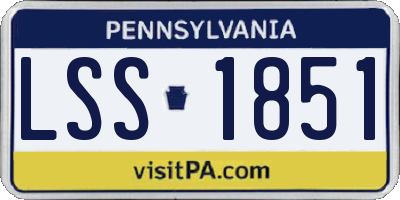 PA license plate LSS1851