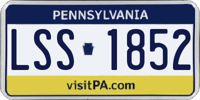 PA license plate LSS1852