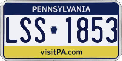 PA license plate LSS1853