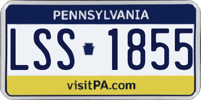 PA license plate LSS1855