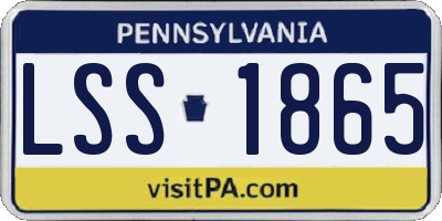PA license plate LSS1865
