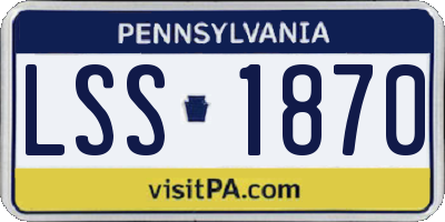 PA license plate LSS1870