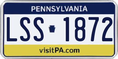 PA license plate LSS1872