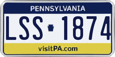 PA license plate LSS1874