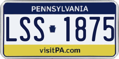PA license plate LSS1875