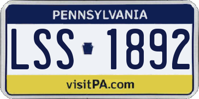 PA license plate LSS1892