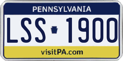 PA license plate LSS1900