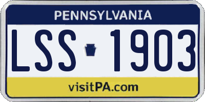 PA license plate LSS1903