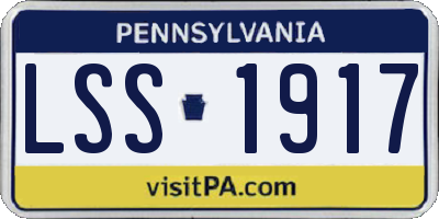 PA license plate LSS1917