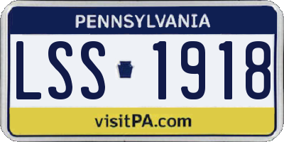 PA license plate LSS1918