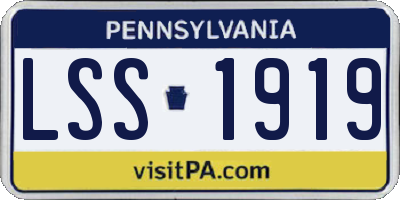 PA license plate LSS1919