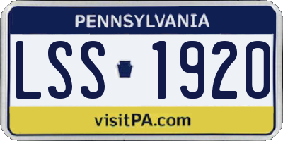 PA license plate LSS1920