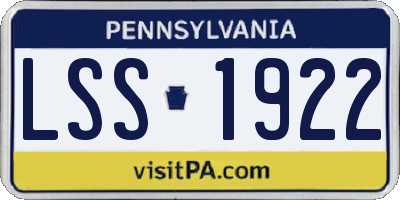 PA license plate LSS1922