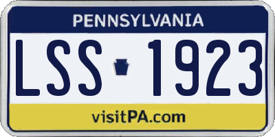 PA license plate LSS1923