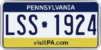 PA license plate LSS1924