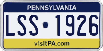 PA license plate LSS1926