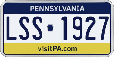 PA license plate LSS1927