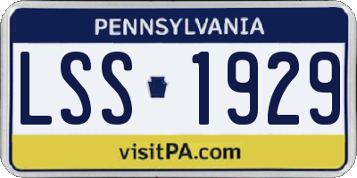 PA license plate LSS1929