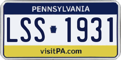 PA license plate LSS1931