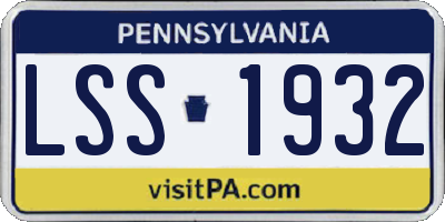 PA license plate LSS1932