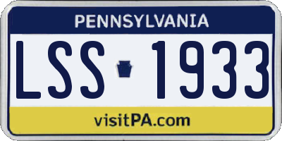 PA license plate LSS1933