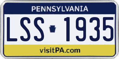 PA license plate LSS1935