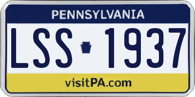 PA license plate LSS1937