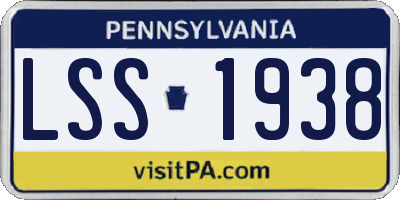 PA license plate LSS1938