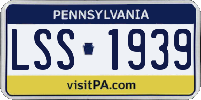 PA license plate LSS1939