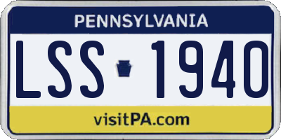 PA license plate LSS1940