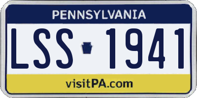PA license plate LSS1941