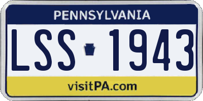 PA license plate LSS1943