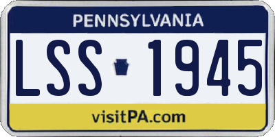 PA license plate LSS1945