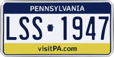 PA license plate LSS1947