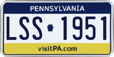 PA license plate LSS1951