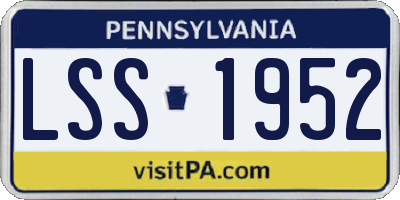 PA license plate LSS1952