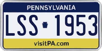 PA license plate LSS1953