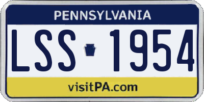 PA license plate LSS1954