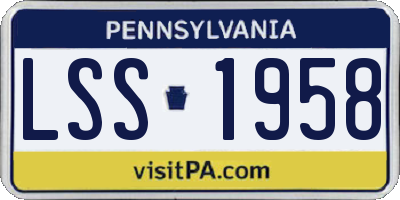 PA license plate LSS1958