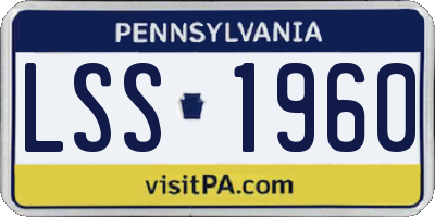PA license plate LSS1960