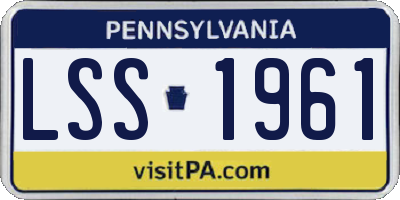 PA license plate LSS1961