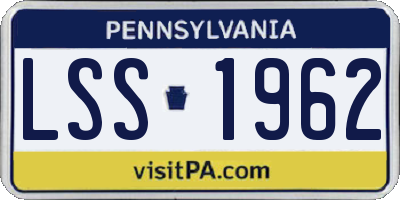 PA license plate LSS1962