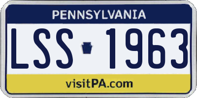 PA license plate LSS1963