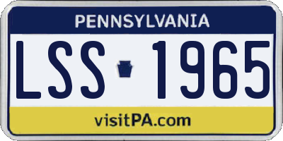 PA license plate LSS1965
